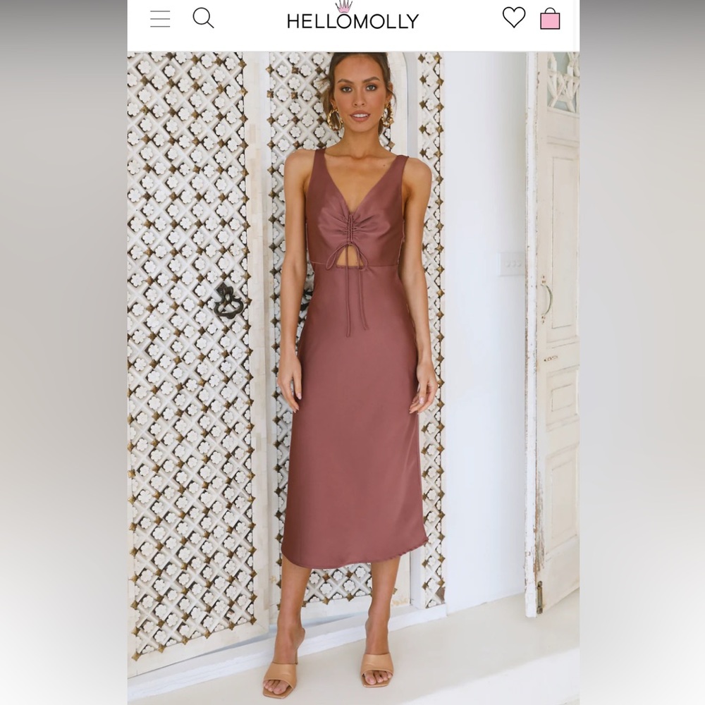 Hello Molly Mauve Midi Dress - Picture 3 of 10